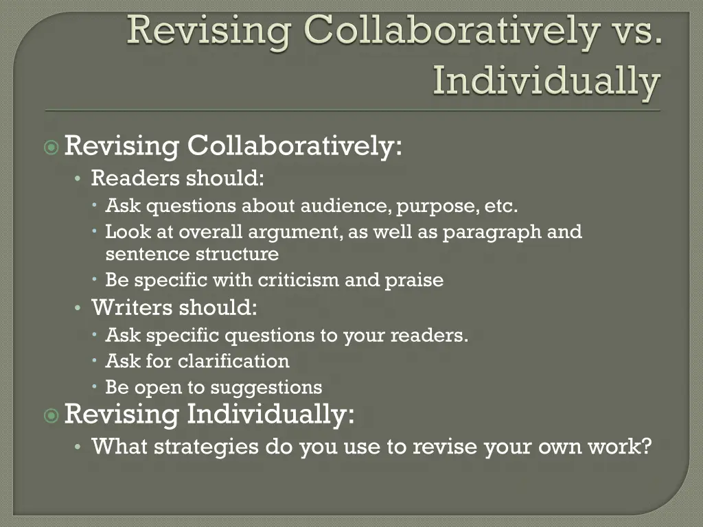 revising collaboratively readers should