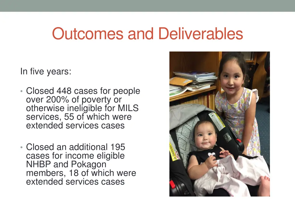 outcomes and deliverables