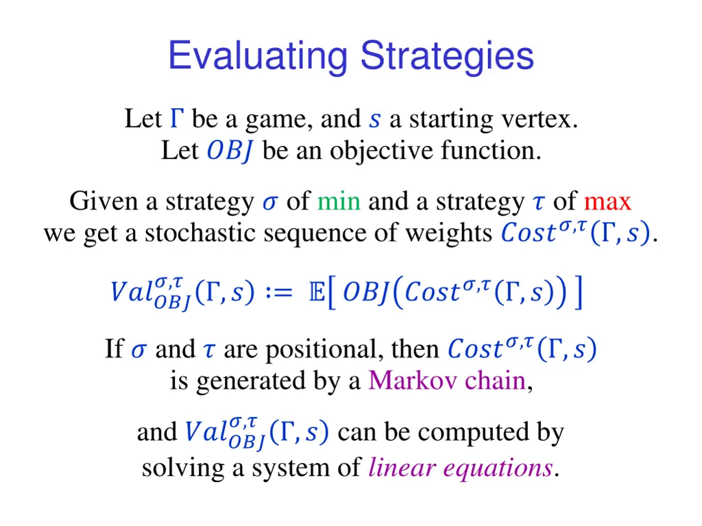 evaluating strategies