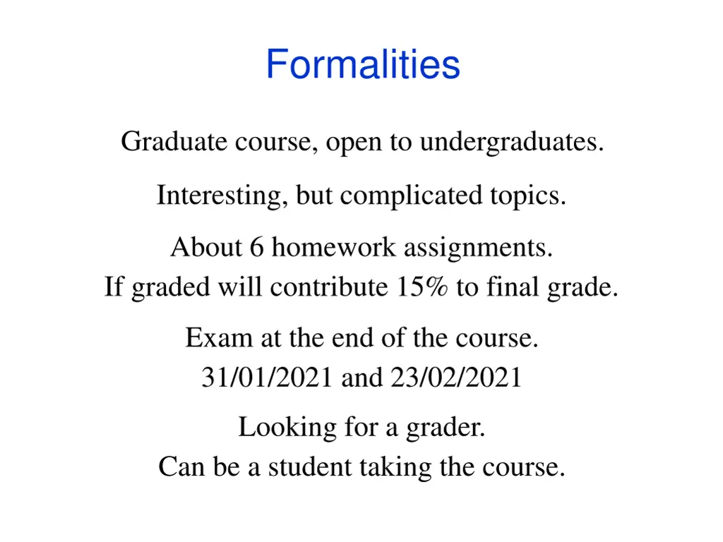 formalities