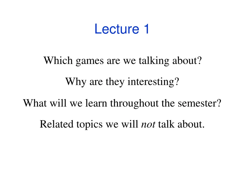 lecture 1