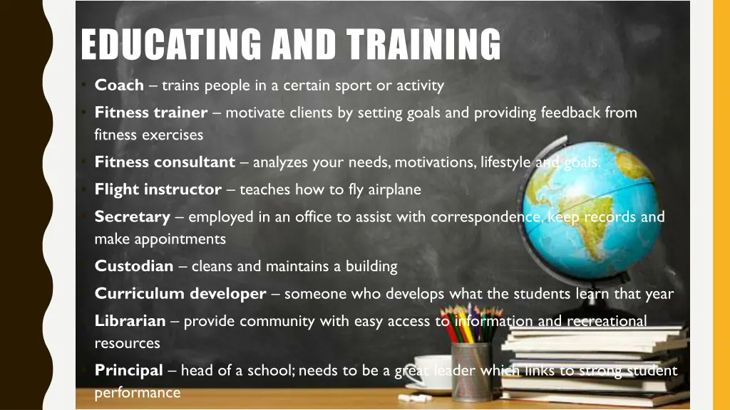 educating and training coach trains people