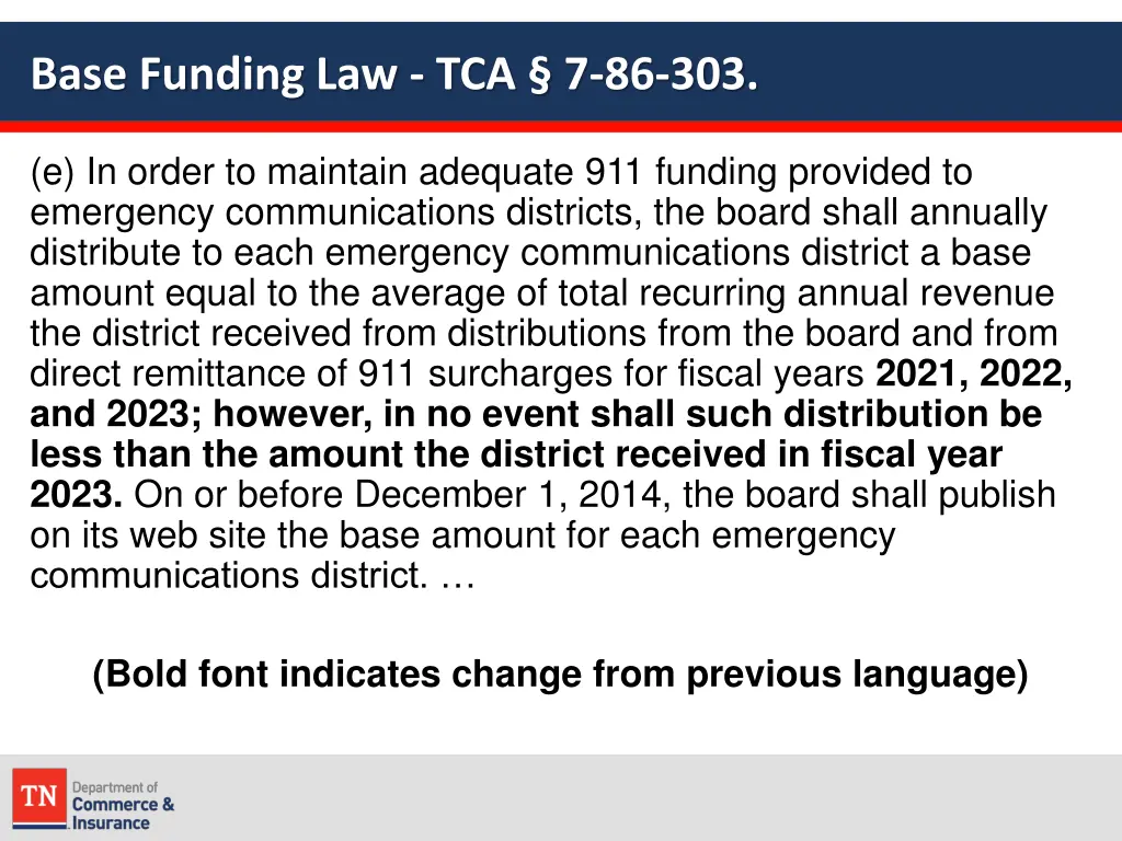 base funding law tca 7 86 303