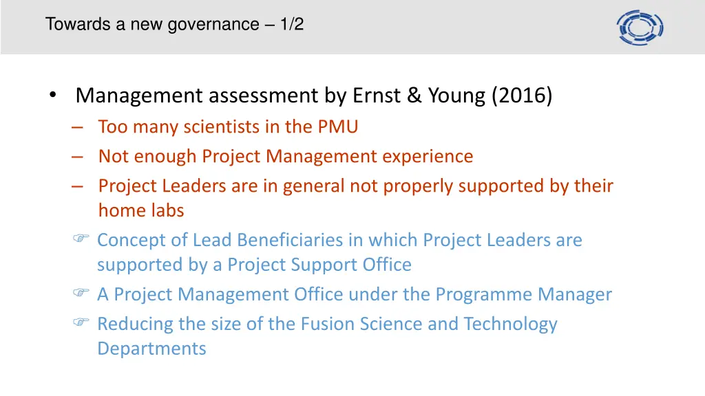 towards a new governance 1 2