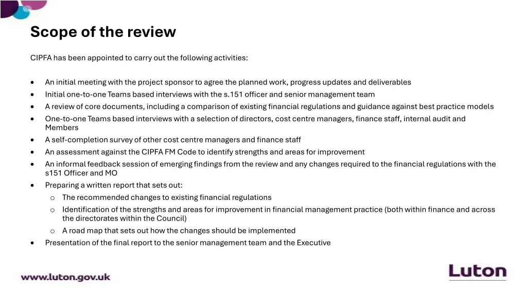scope of the review