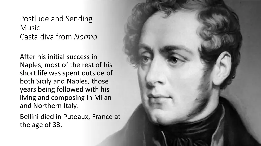 postlude and sending music casta diva from norma