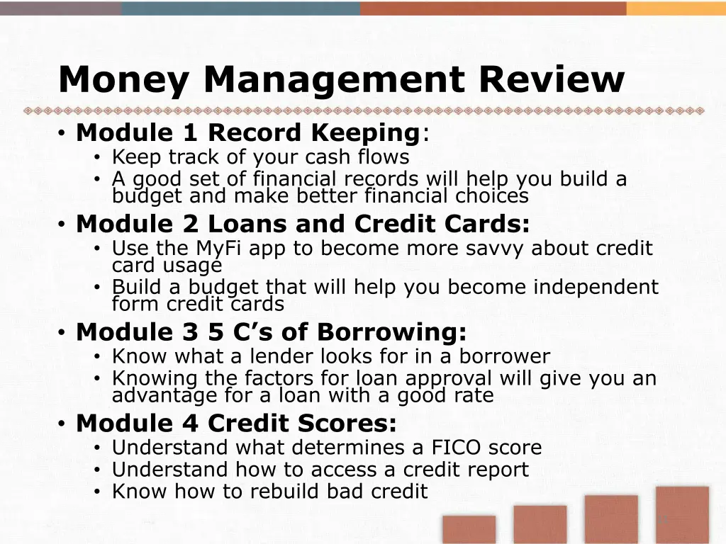 money management review