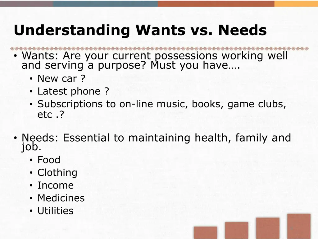 understanding wants vs needs