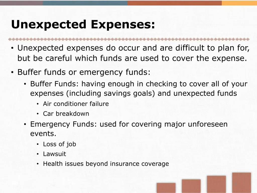 unexpected expenses