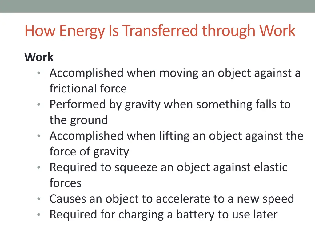 how energy is transferred through work