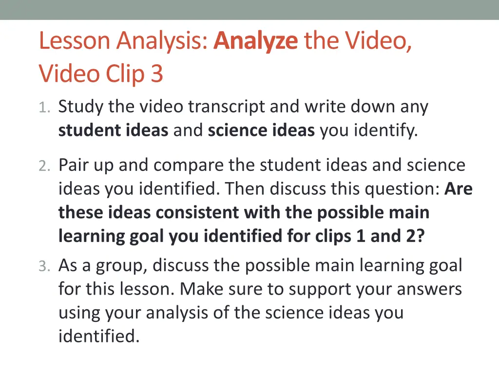 lesson analysis analyze the video video clip 3
