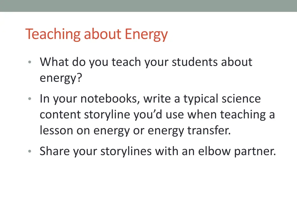 teaching about energy