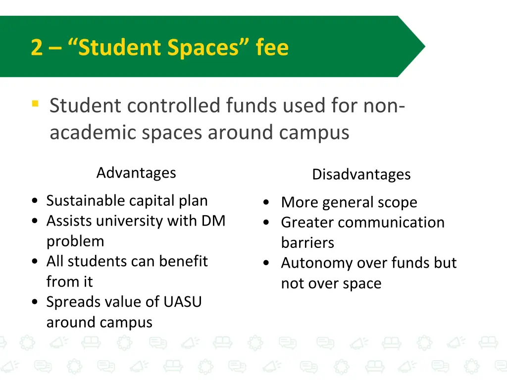2 student spaces fee