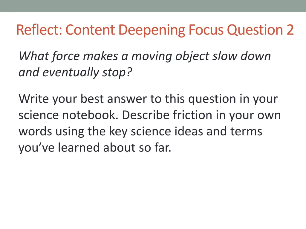 reflect content deepening focus question 2