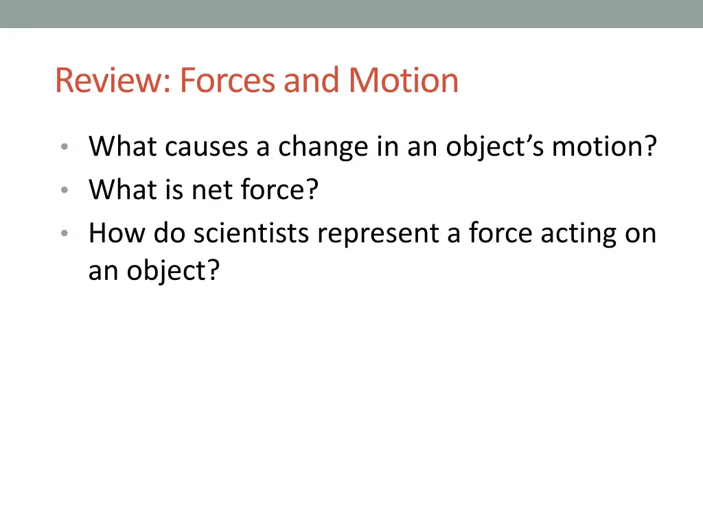 review forces and motion