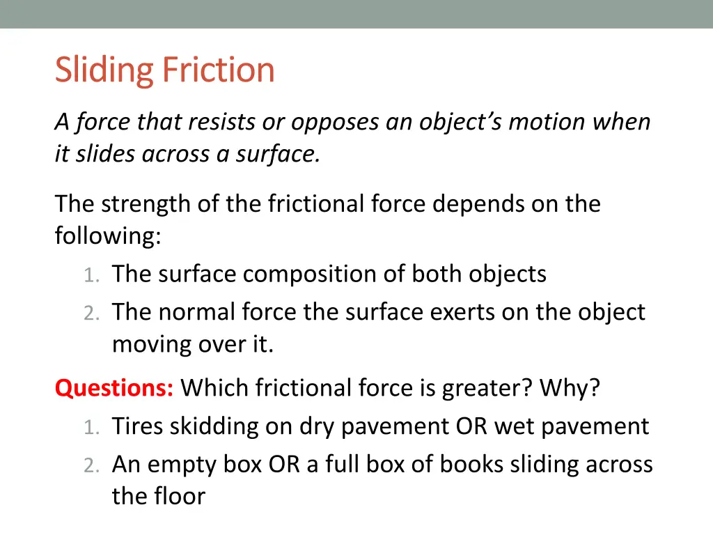sliding friction