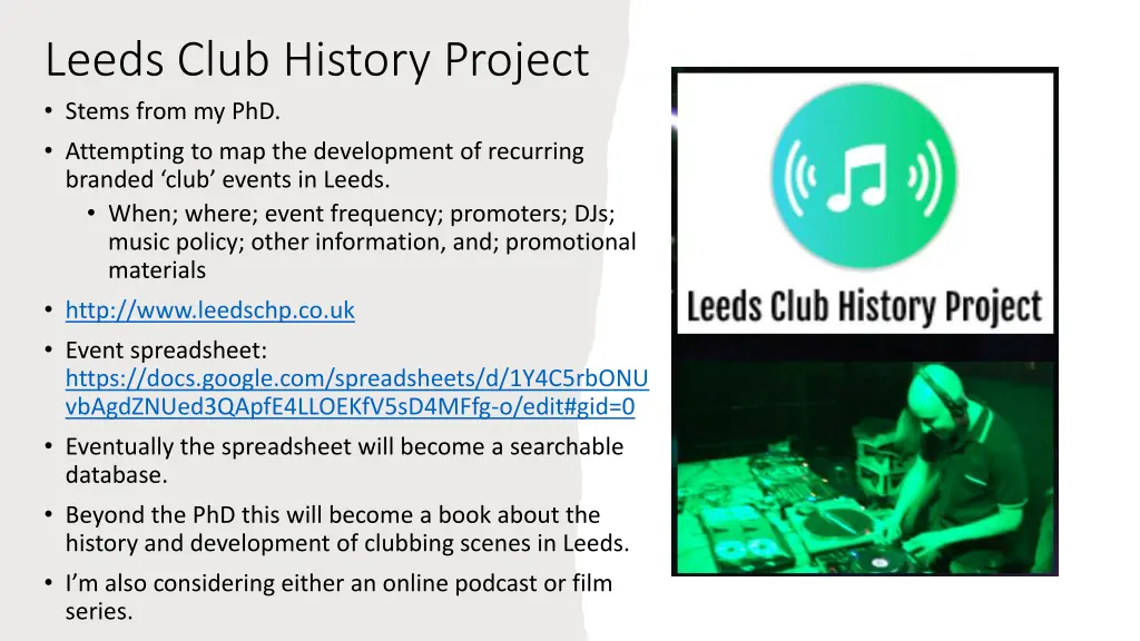leeds club history project stems from