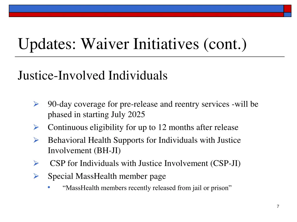 updates waiver initiatives cont 1
