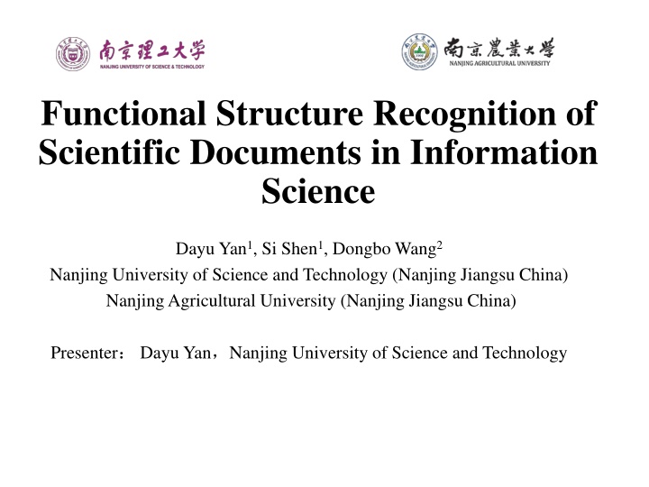 functional structure recognition of scientific