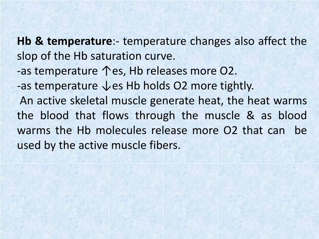 hb temperature temperature changes also affect