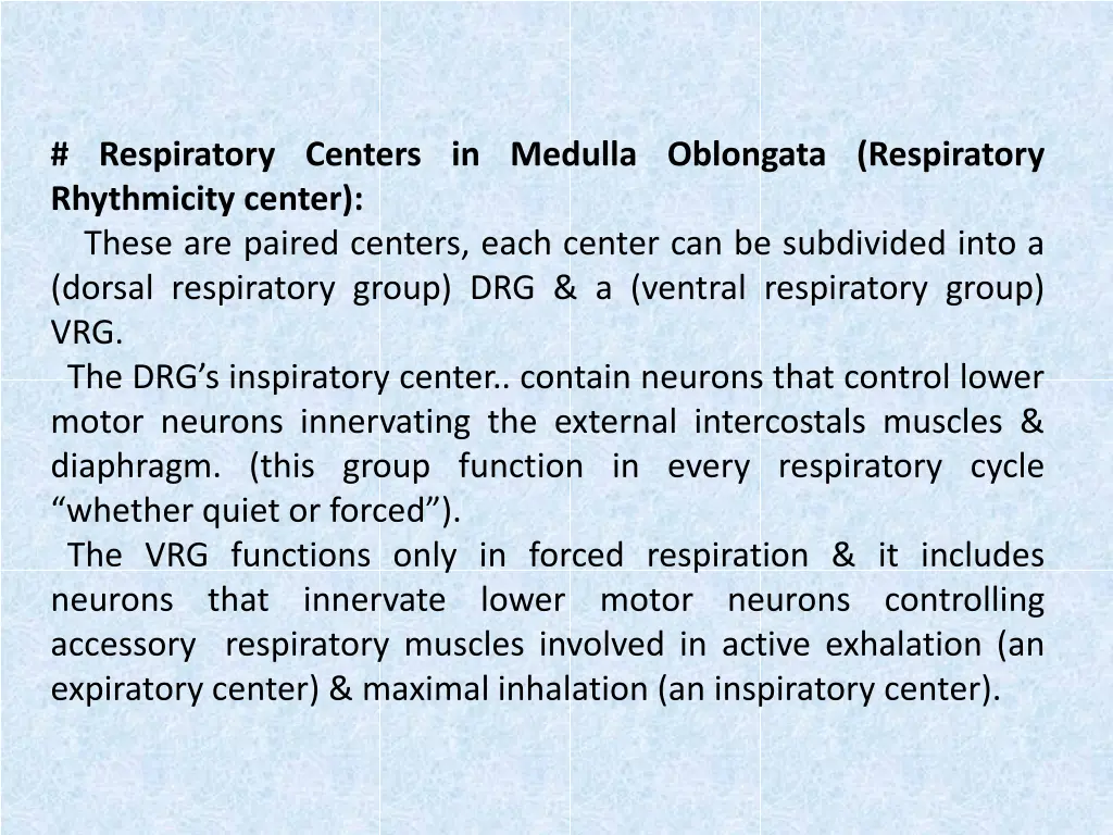 respiratory centers in medulla oblongata
