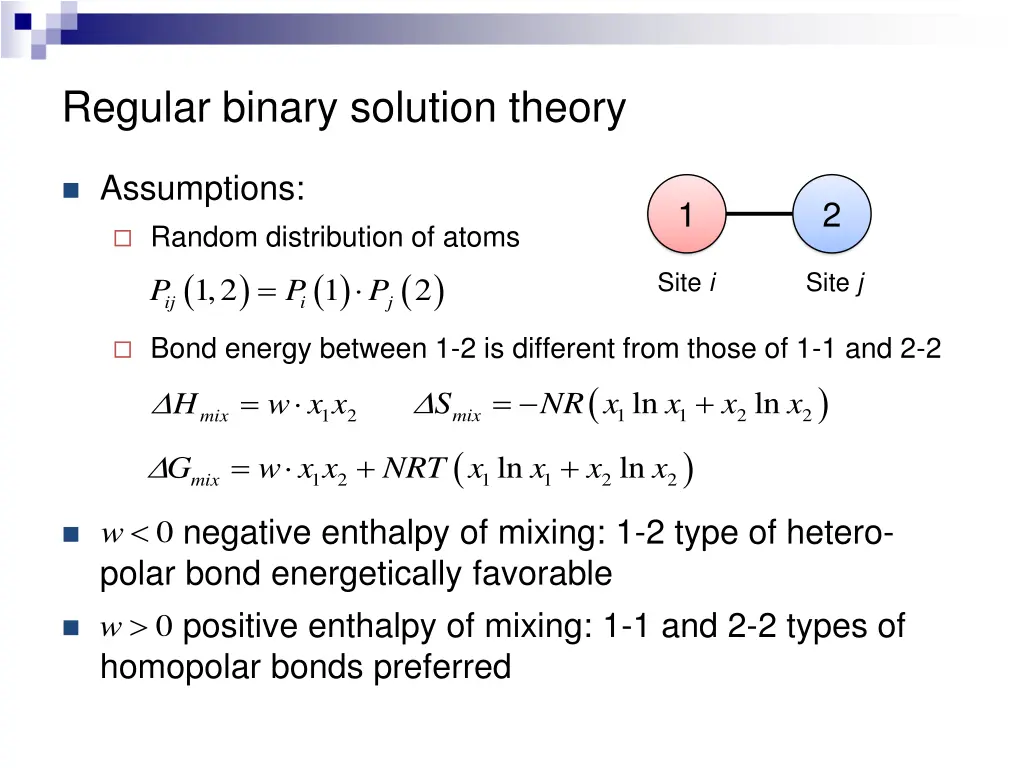 regular binary solution theory