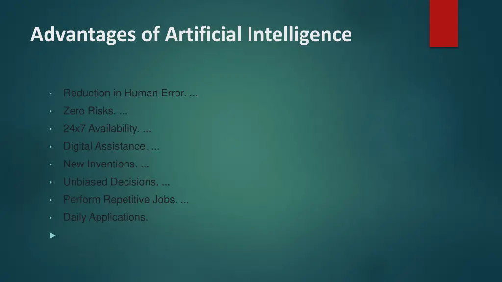 advantages of artificial intelligence