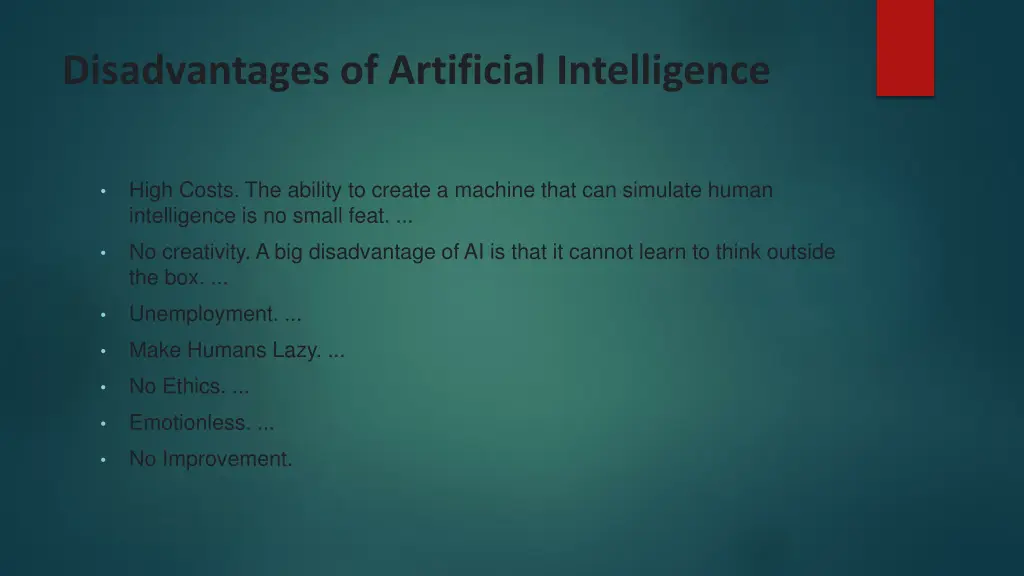 disadvantages of artificial intelligence