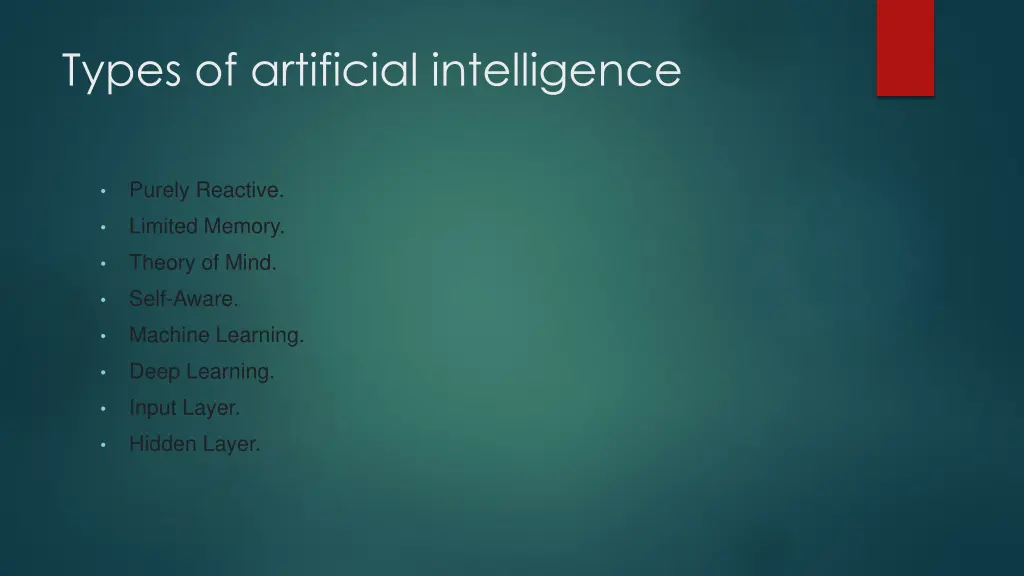types of artificial intelligence