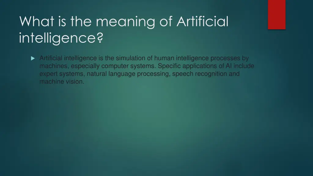 what is the meaning of artificial intelligence