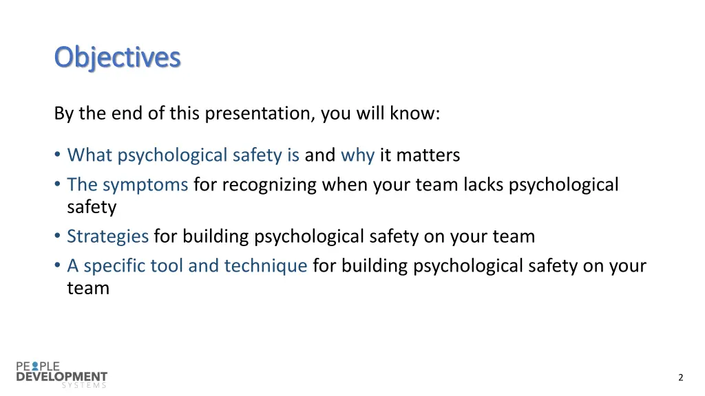 objectives objectives