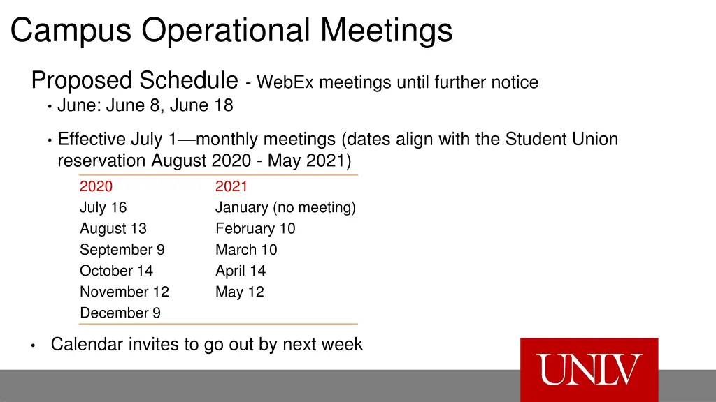 campus operational meetings