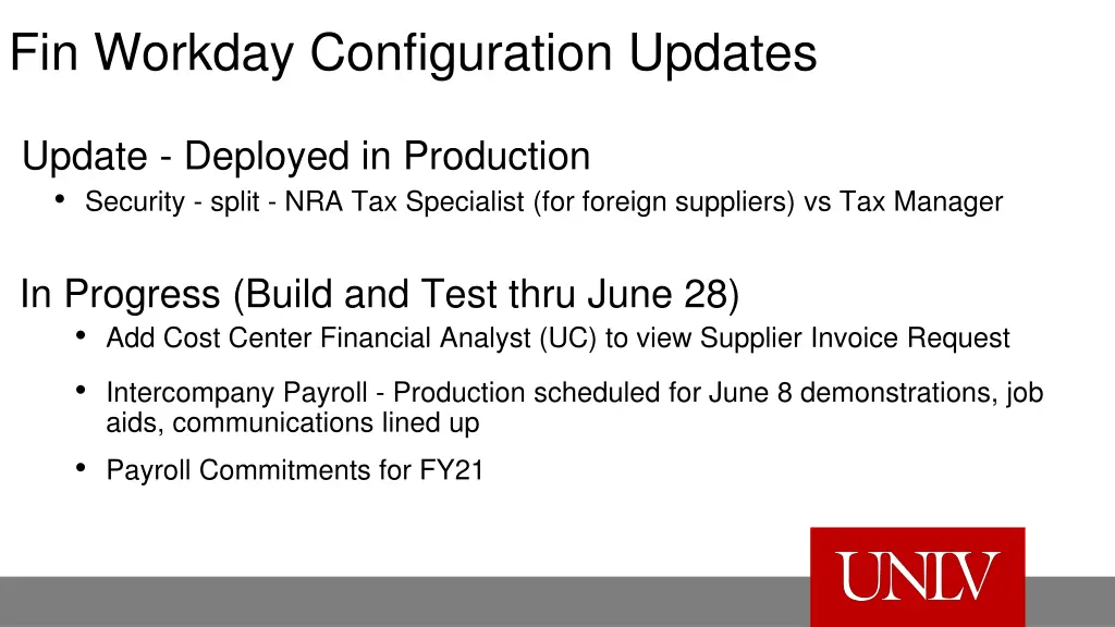 fin workday configuration updates