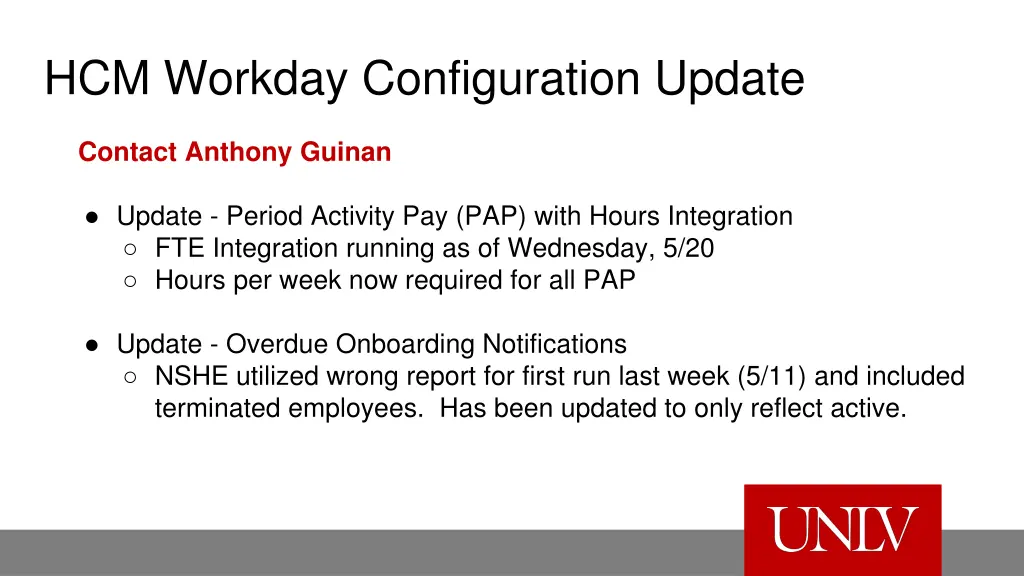 hcm workday configuration update