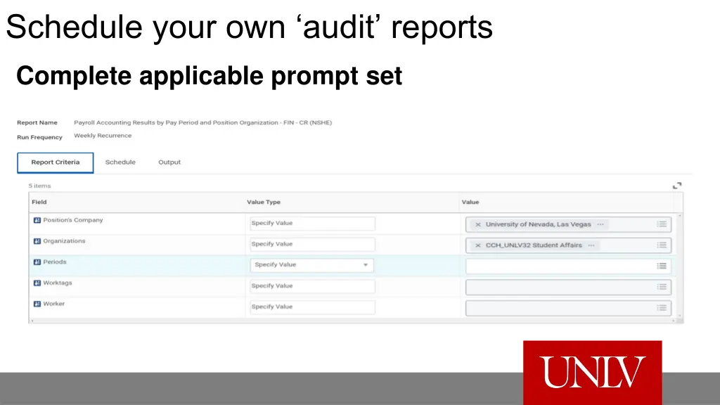 schedule your own audit reports 1