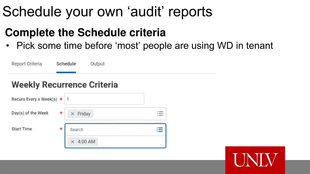 schedule your own audit reports 2