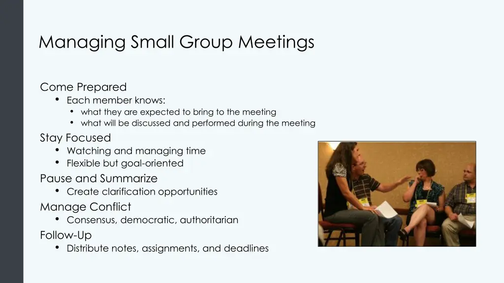 managing small group meetings