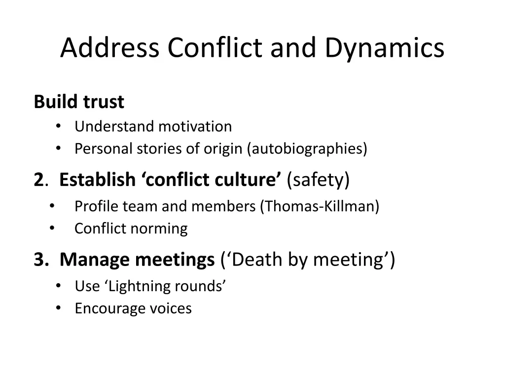 address conflict and dynamics