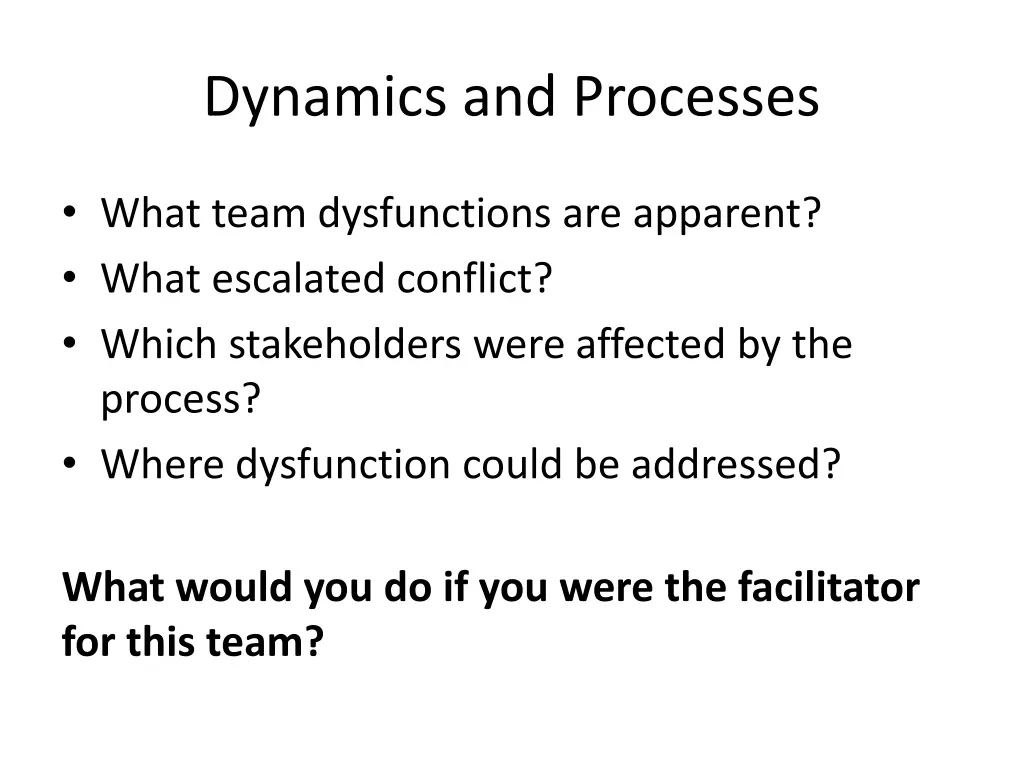 dynamics and processes