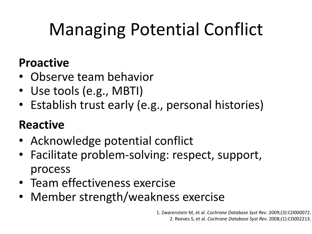 managing potential conflict