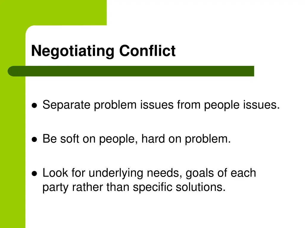 negotiating conflict