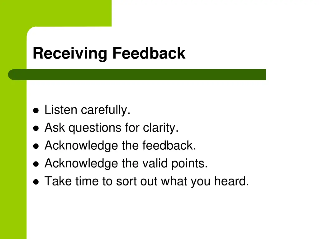 receiving feedback