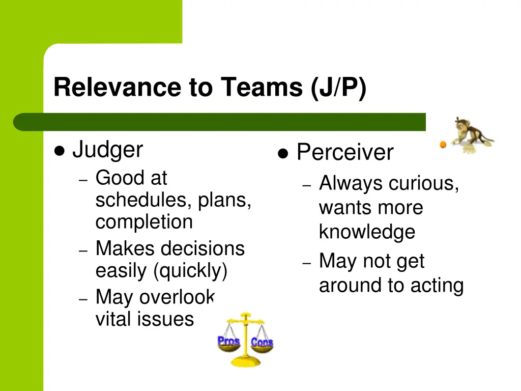 relevance to teams j p