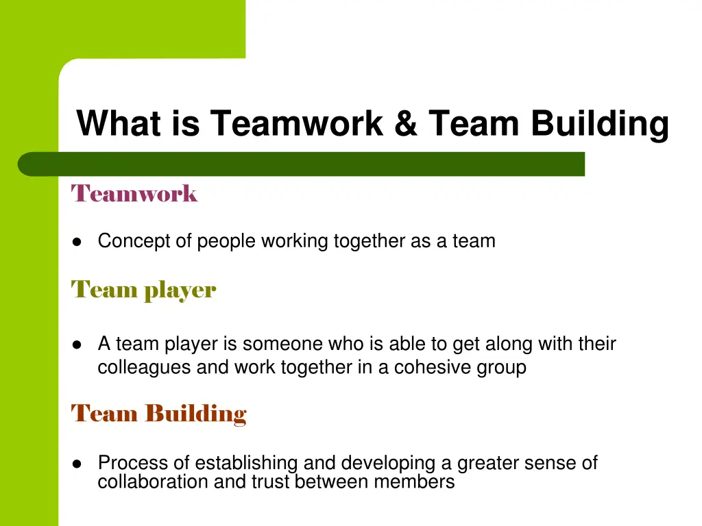 what is teamwork team building