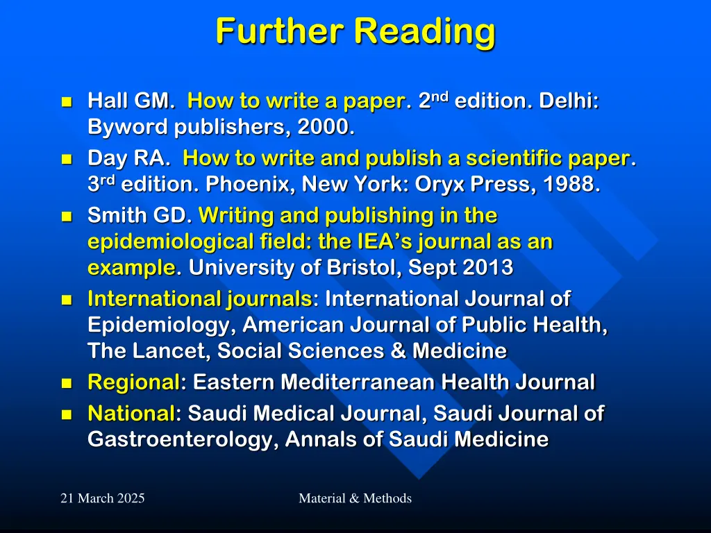 further reading