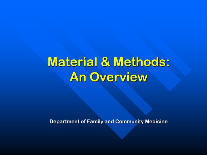 material methods an overview