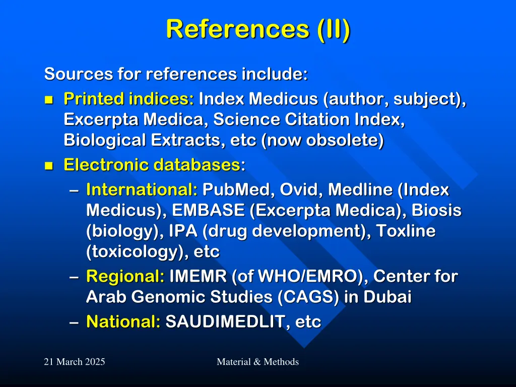 references ii