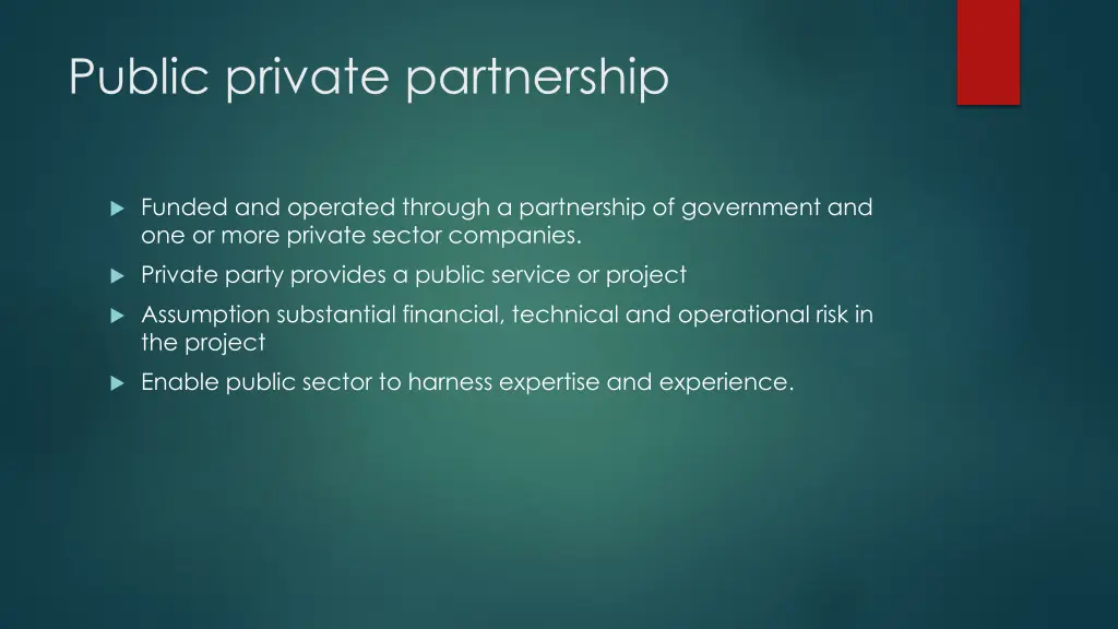 public private partnership