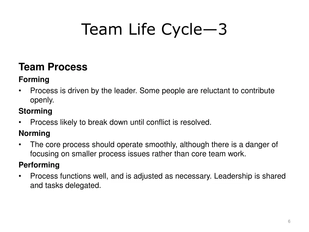 team life cycle 3