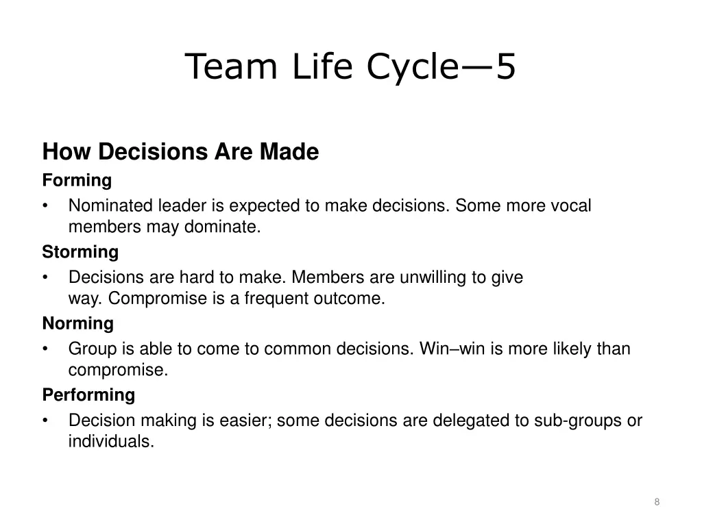 team life cycle 5